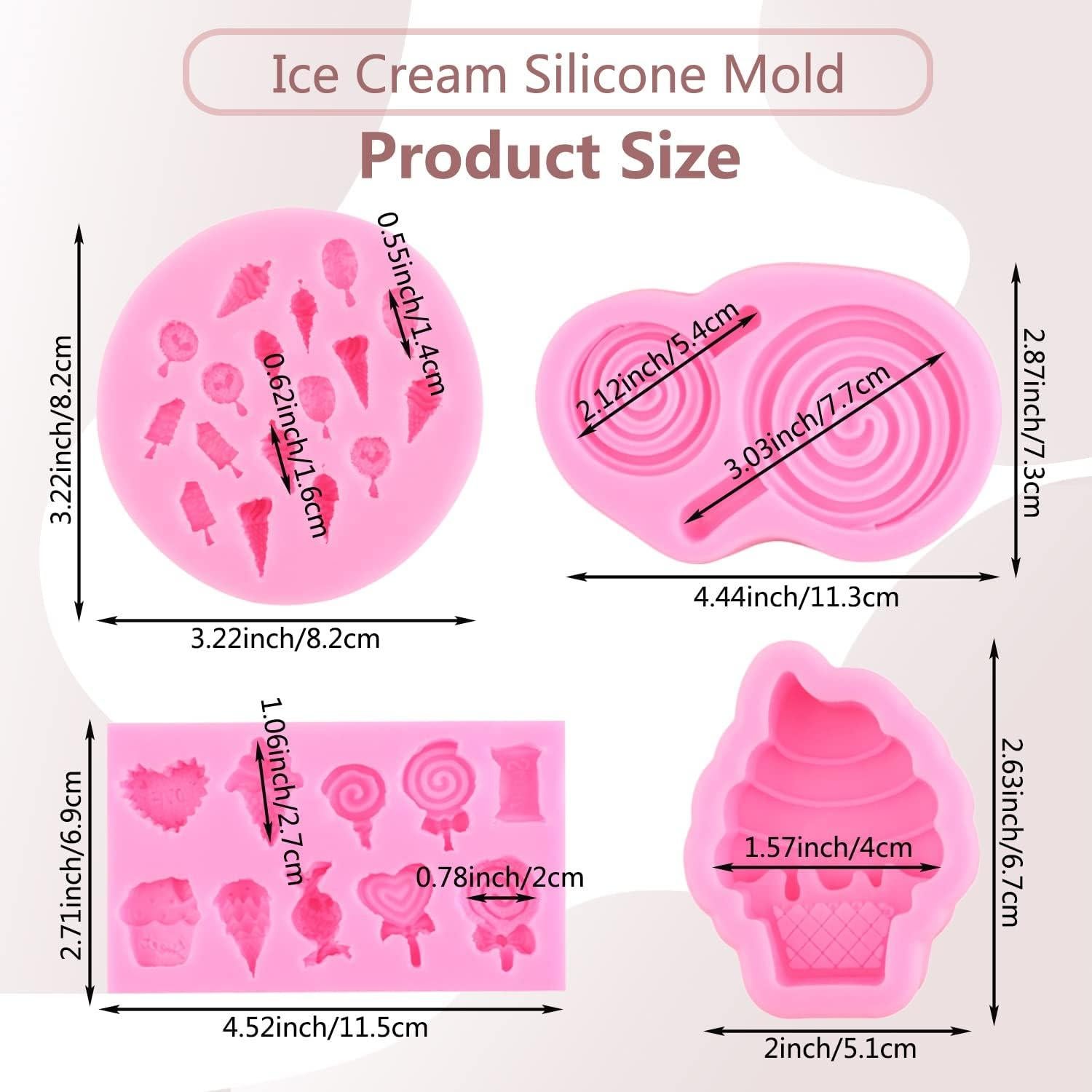 Moldes de Silicona para Helado MIYAHOUSE Set de 4 Piezas
