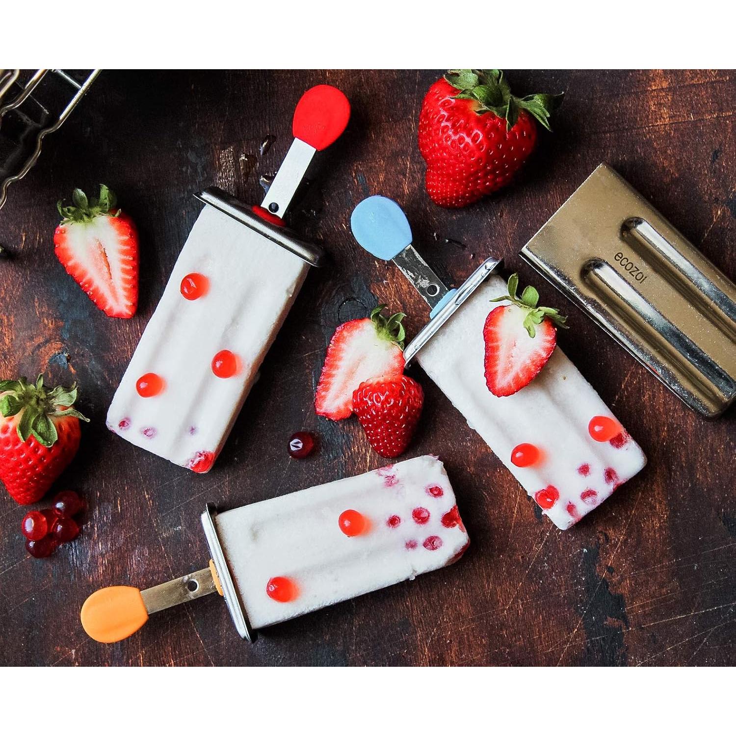 Moldes de Paletas Ecológicos Ecozoi Acero Inoxidable 6 Piezas