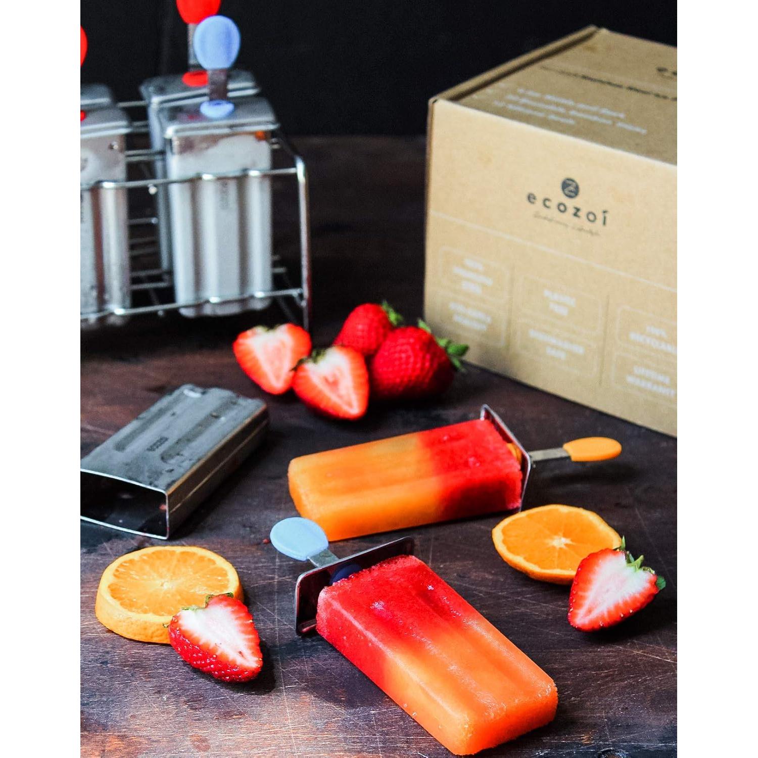 Moldes de Paletas Ecológicos Ecozoi Acero Inoxidable 6 Piezas