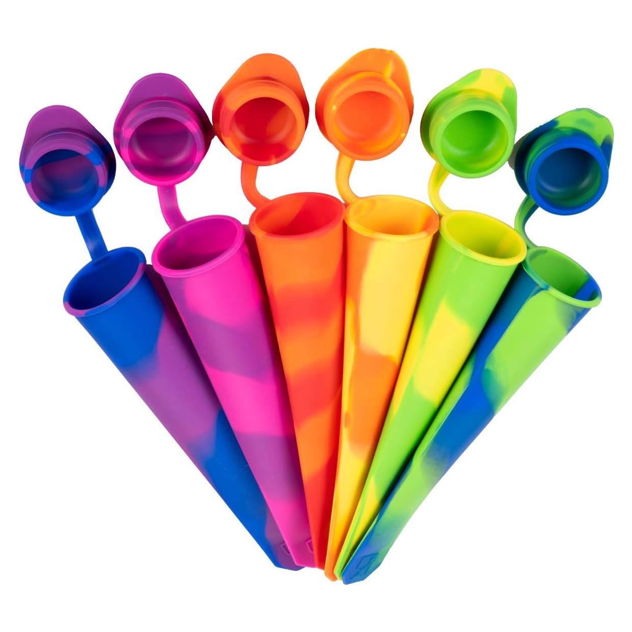 Moldes de Paletas de Silicona iNeibo - 6 Piezas Coloridas
