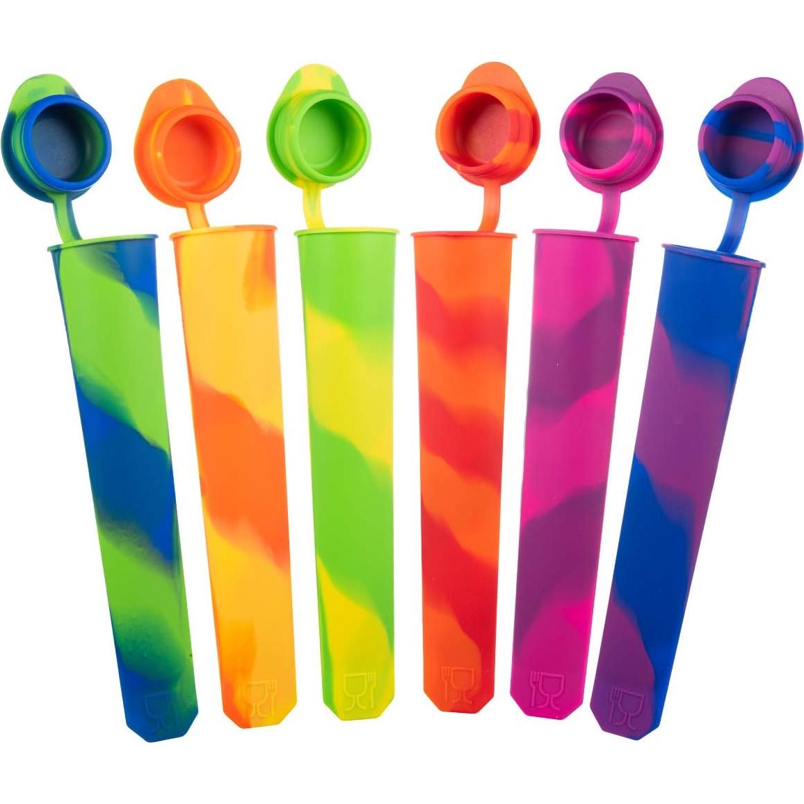 Moldes de Paletas de Silicona iNeibo - 6 Piezas Coloridas