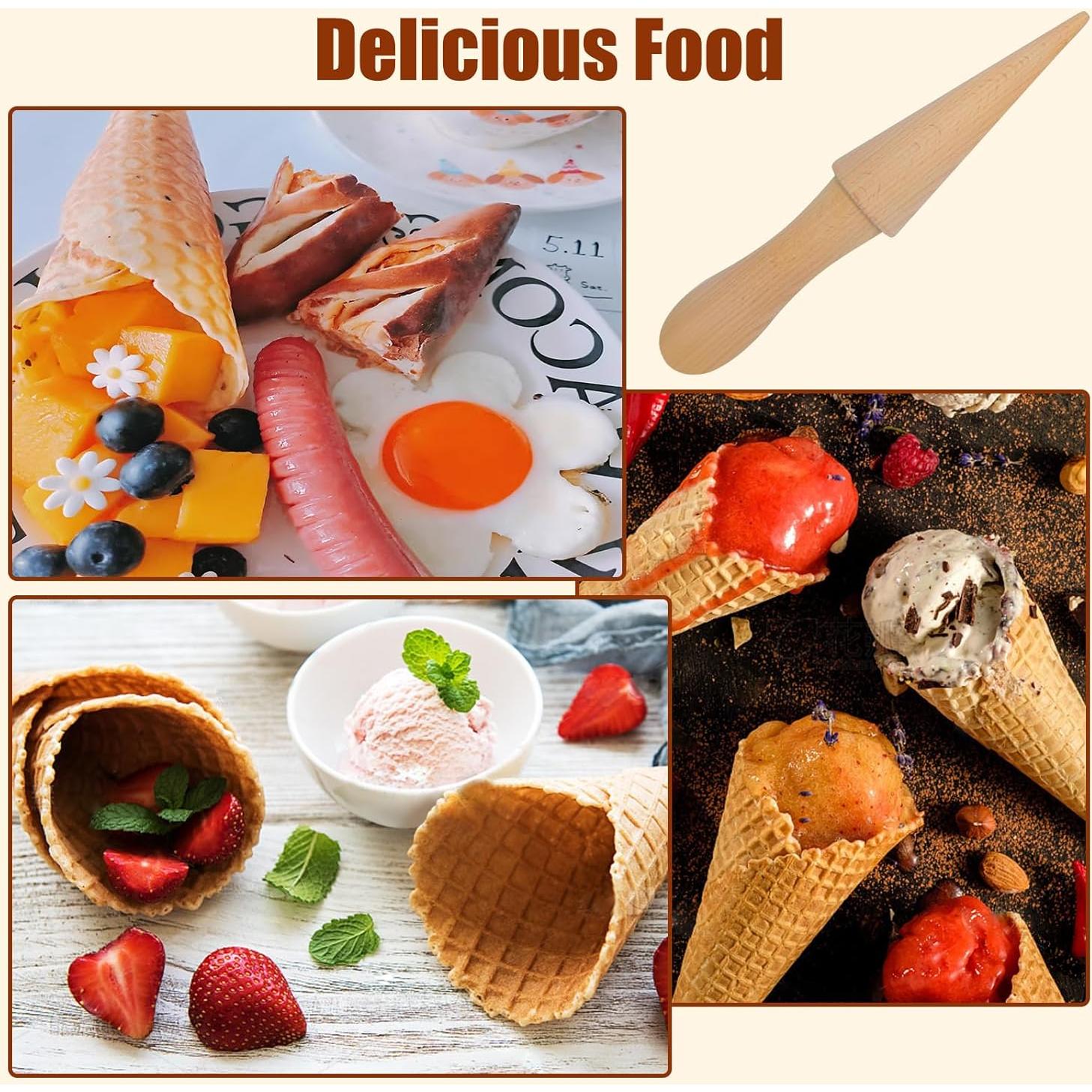 Moldes de Cono de Helado Ooyhool 2 Piezas Madera Reutilizables