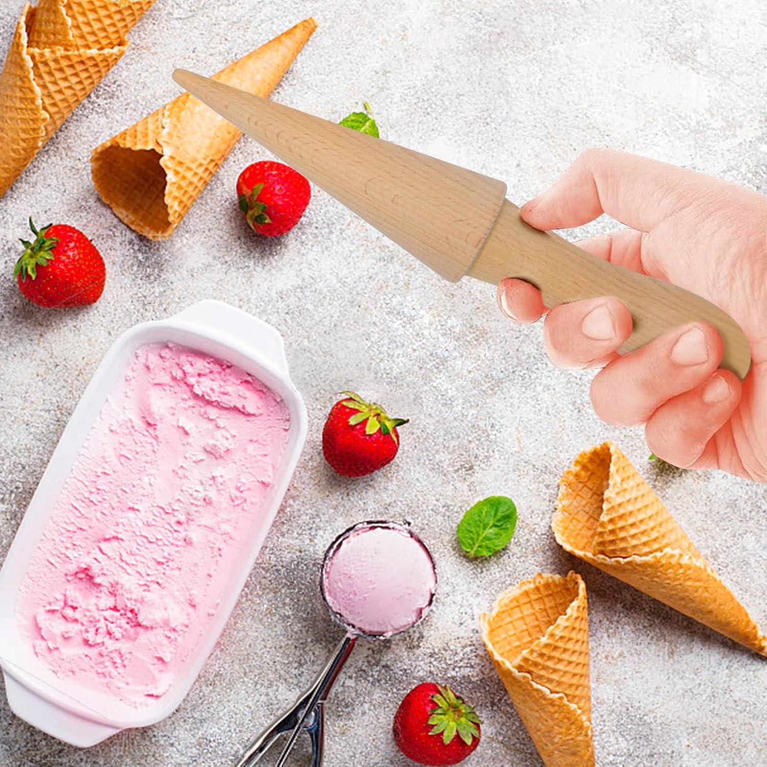 Moldes de Cono de Helado Ooyhool 2 Piezas Madera Reutilizables