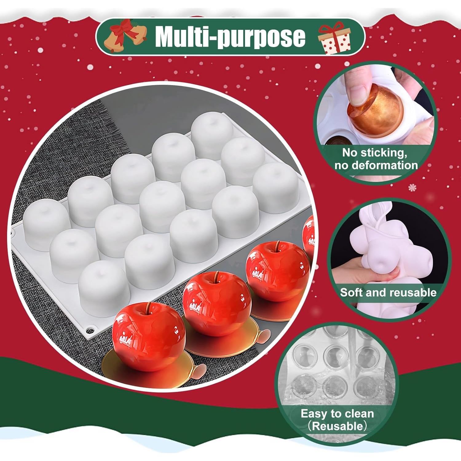 Molde de Silicona Manzana SIQINZONGWA 15 Cavidades 3D