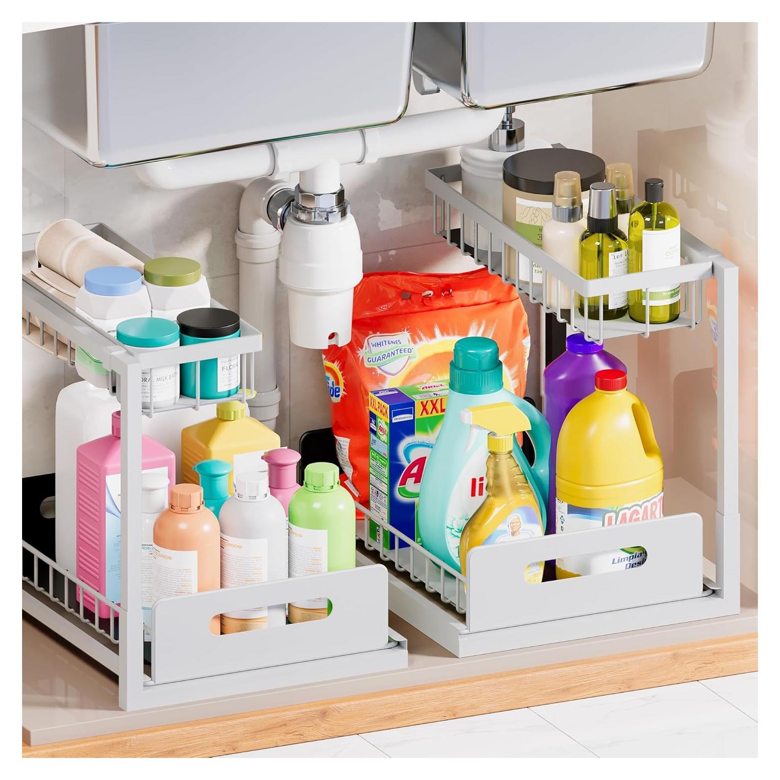 Organizador Bajo Fregadero VUSIGN 2 Paquete Blanco