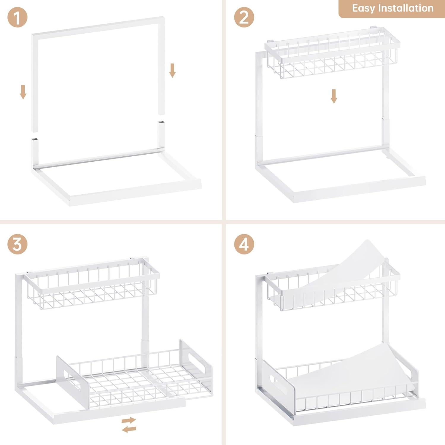 Organizador Bajo Fregadero VUSIGN 2 Paquete Blanco