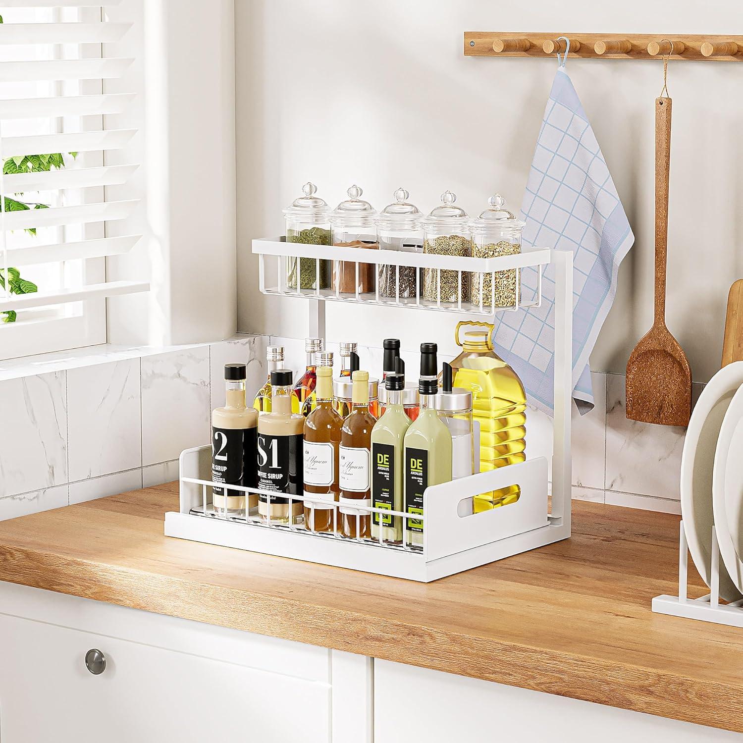 Organizador Bajo Fregadero VUSIGN 2 Paquete Blanco