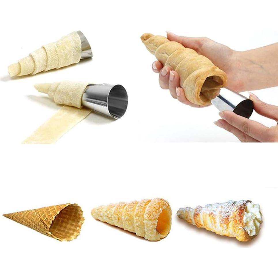 Molde de Cuerno de Crema Guowall 21 Piezas Acero Inoxidable