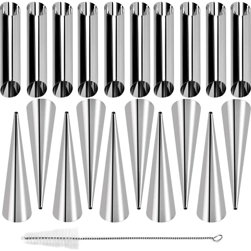 Molde de Cuerno de Crema Guowall 21 Piezas Acero Inoxidable