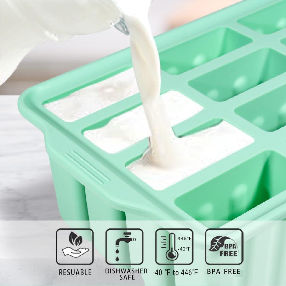 Moldes de Popsicles de Silicona HoneTeek 12 Piezas Verde