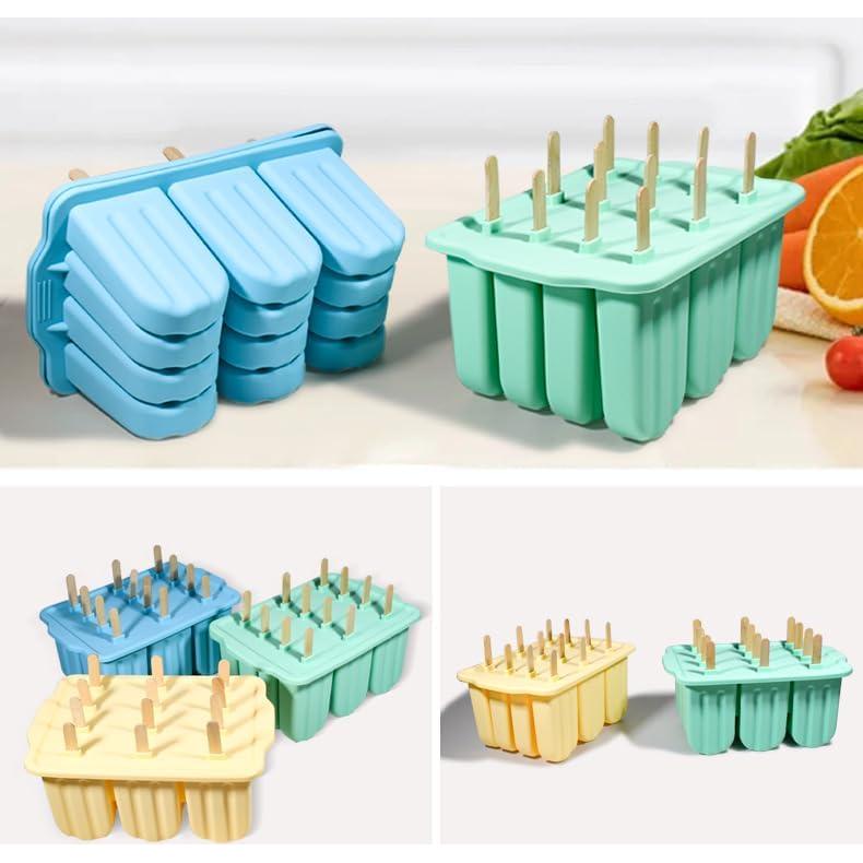 Moldes de Popsicles de Silicona HoneTeek 12 Piezas Verde