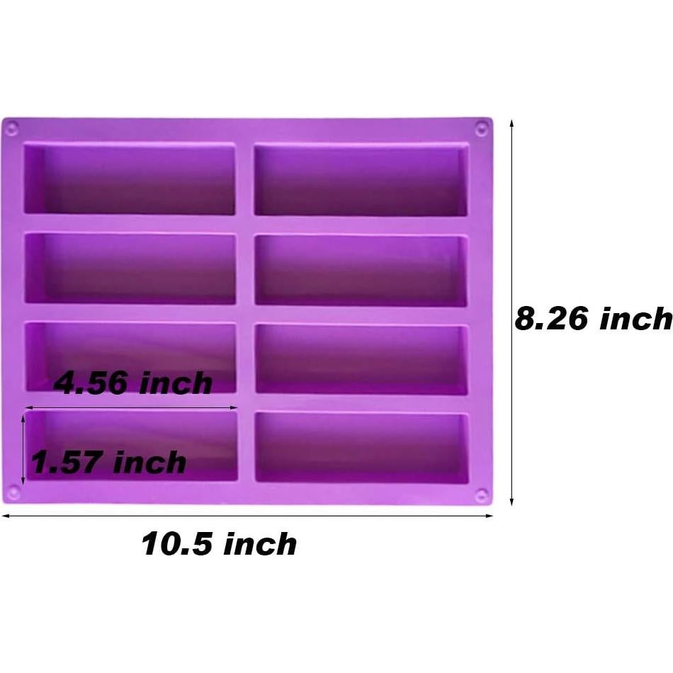 Molde de Silicona Palksky 2 Pcs 8 Cavidades para Barras