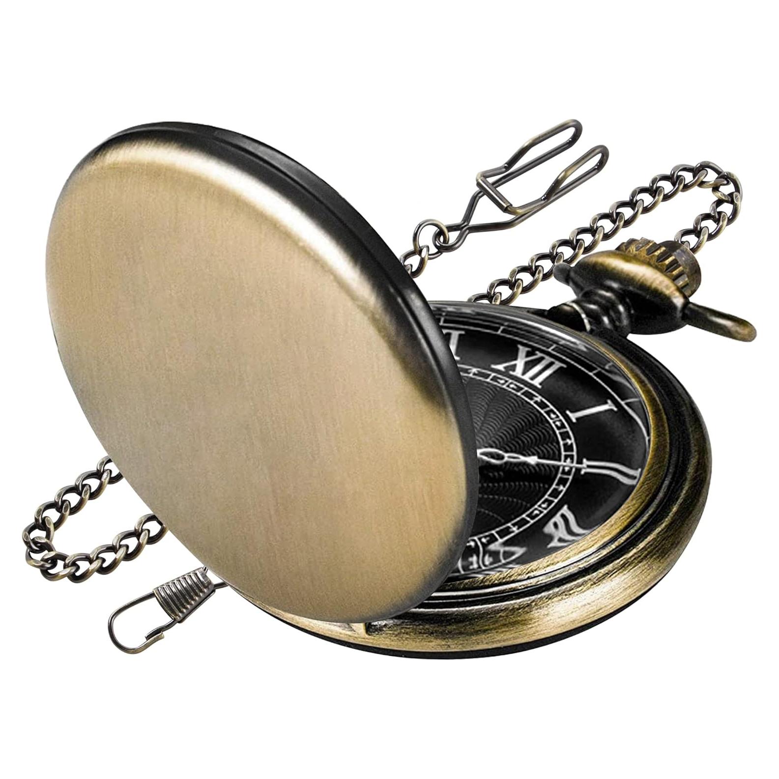 Reloj de bolsillo SwitchMe de cuarzo con cadena bronce