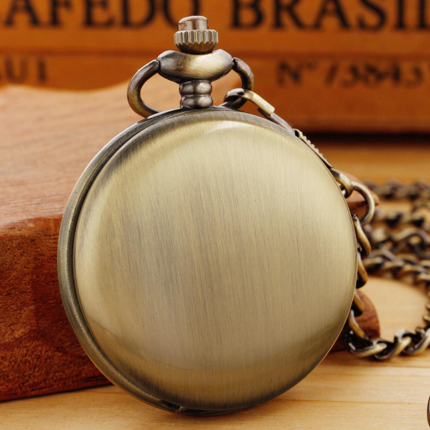 Reloj de bolsillo SwitchMe de cuarzo con cadena bronce