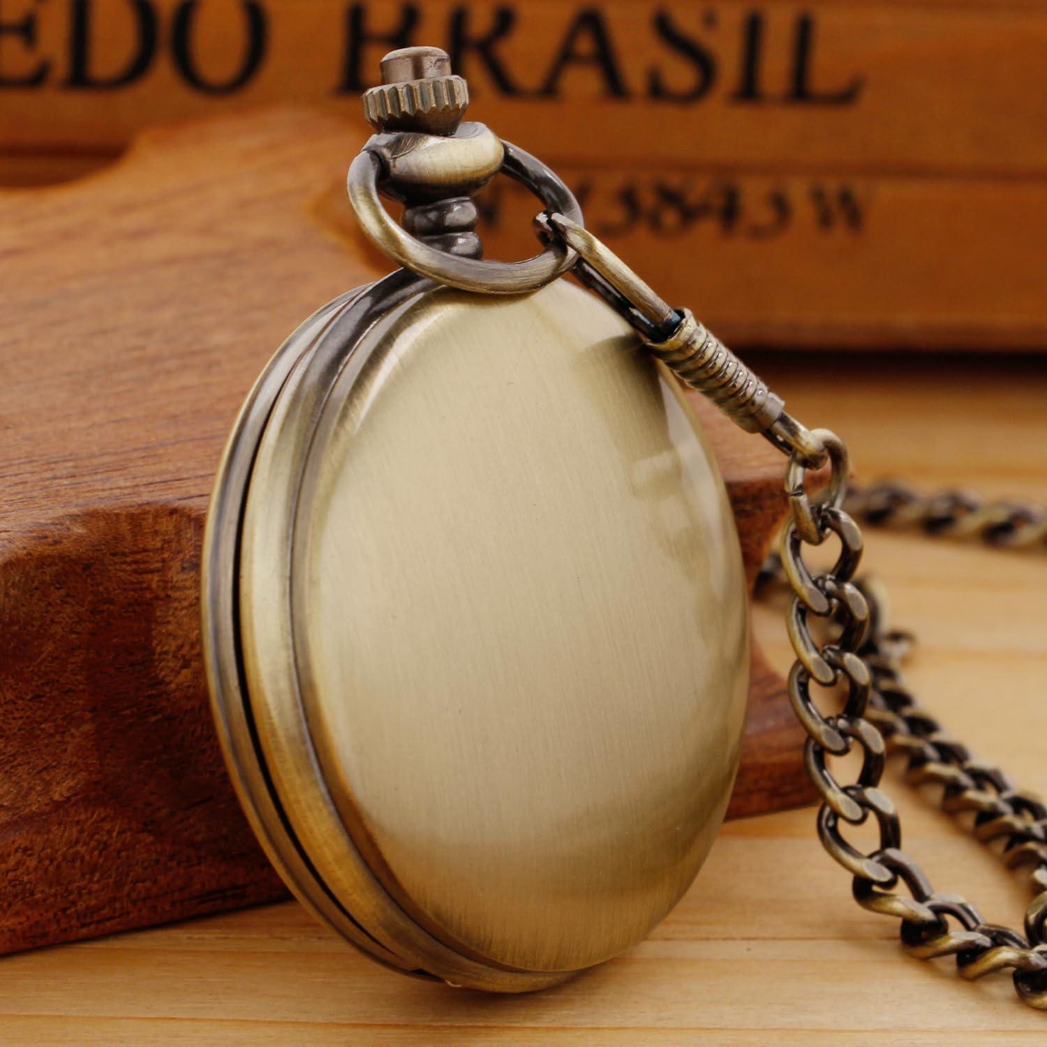 Reloj de bolsillo SwitchMe de cuarzo con cadena bronce