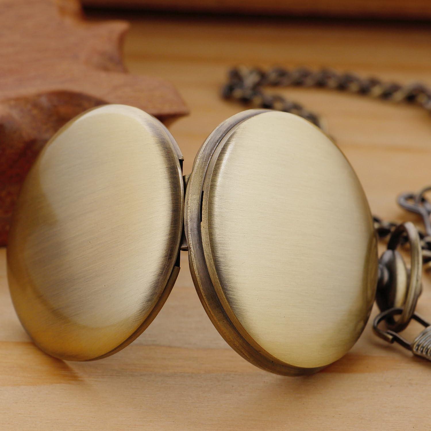 Reloj de bolsillo SwitchMe de cuarzo con cadena bronce