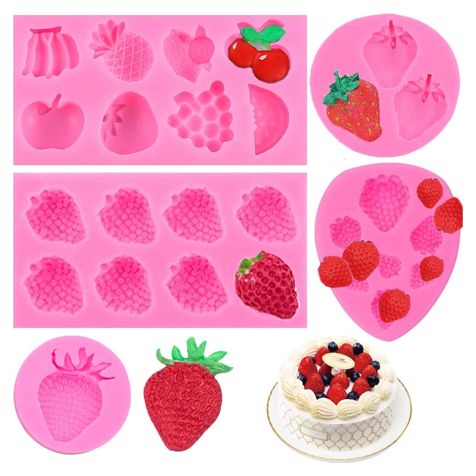 5 Moldes de Silicona para Hornear Fresa Heogacinlia