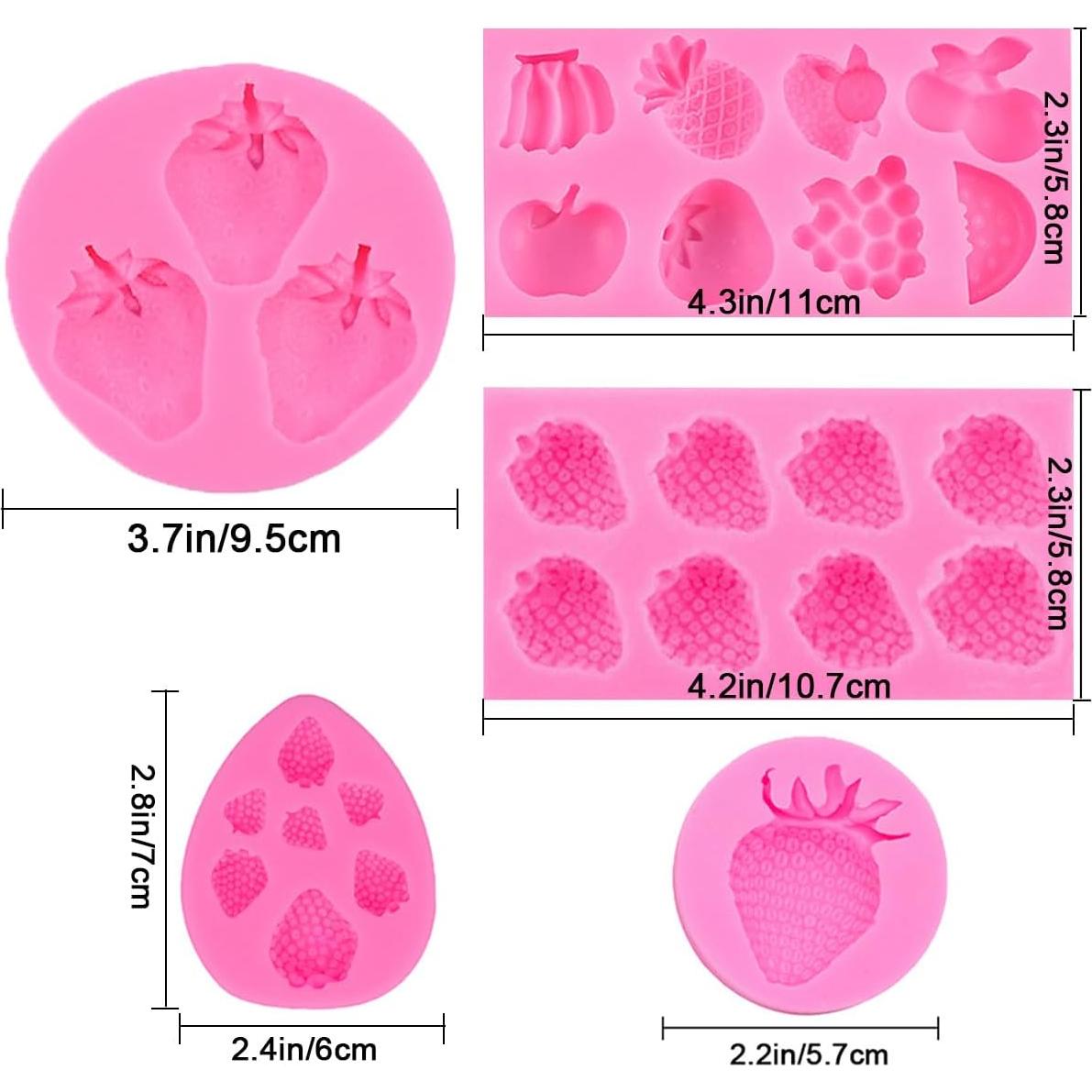 5 Moldes de Silicona para Hornear Fresa Heogacinlia