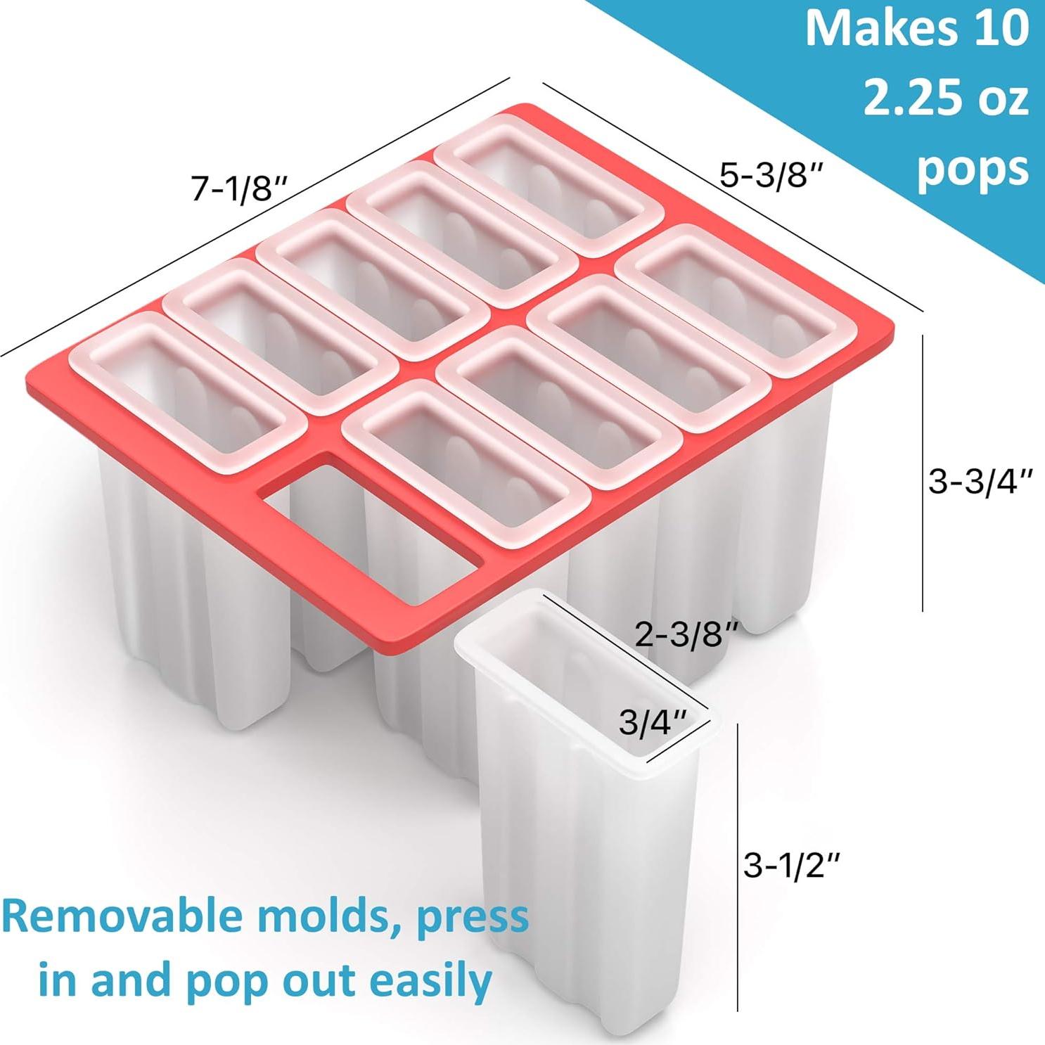 Kit de Moldes para Paletas Heezy - 10 Moldes 63,87 ml Azul