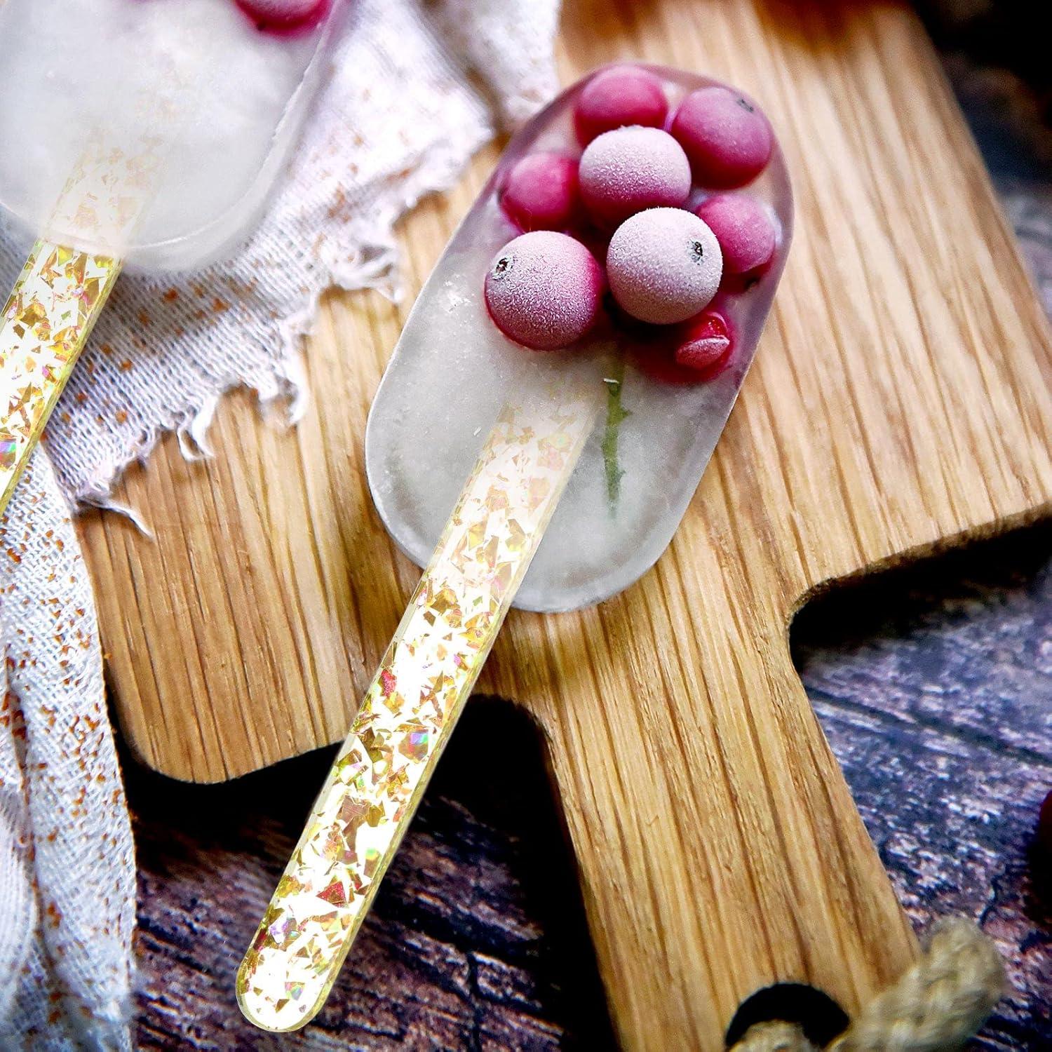 Palitos de Acrílico Reutilizables Geiserailie 40 Piezas 11.4 cm Dorado