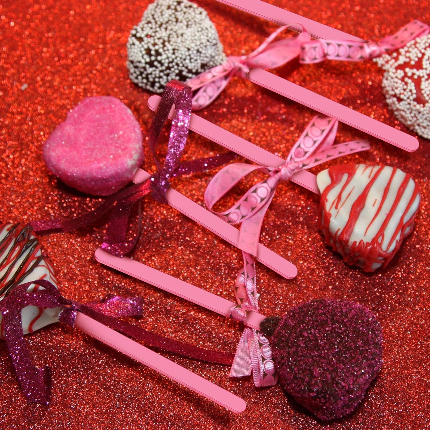 30 Palitos de Acrílico Rosa Reutilizables 11.7 cm Romooa