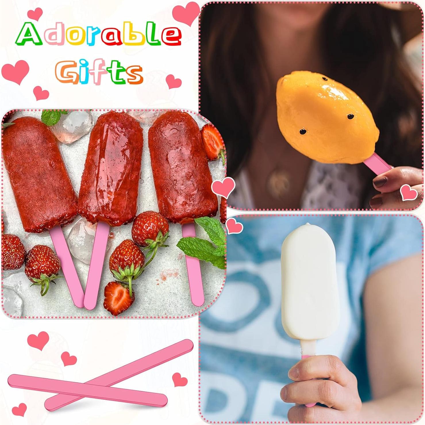 30 Palitos de Acrílico Rosa Reutilizables 11.7 cm Romooa