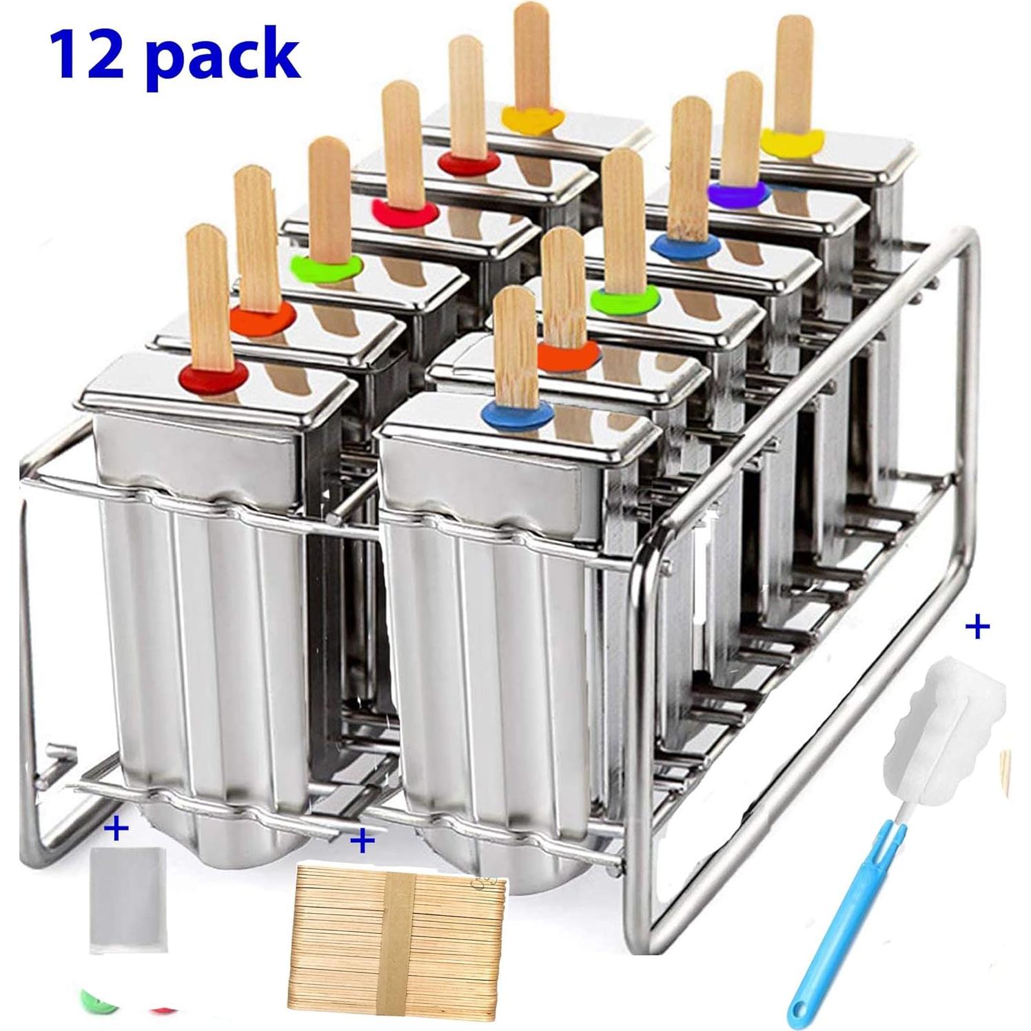 Molde de Paletas de Acero Inoxidable Pizety 12 Cavidades