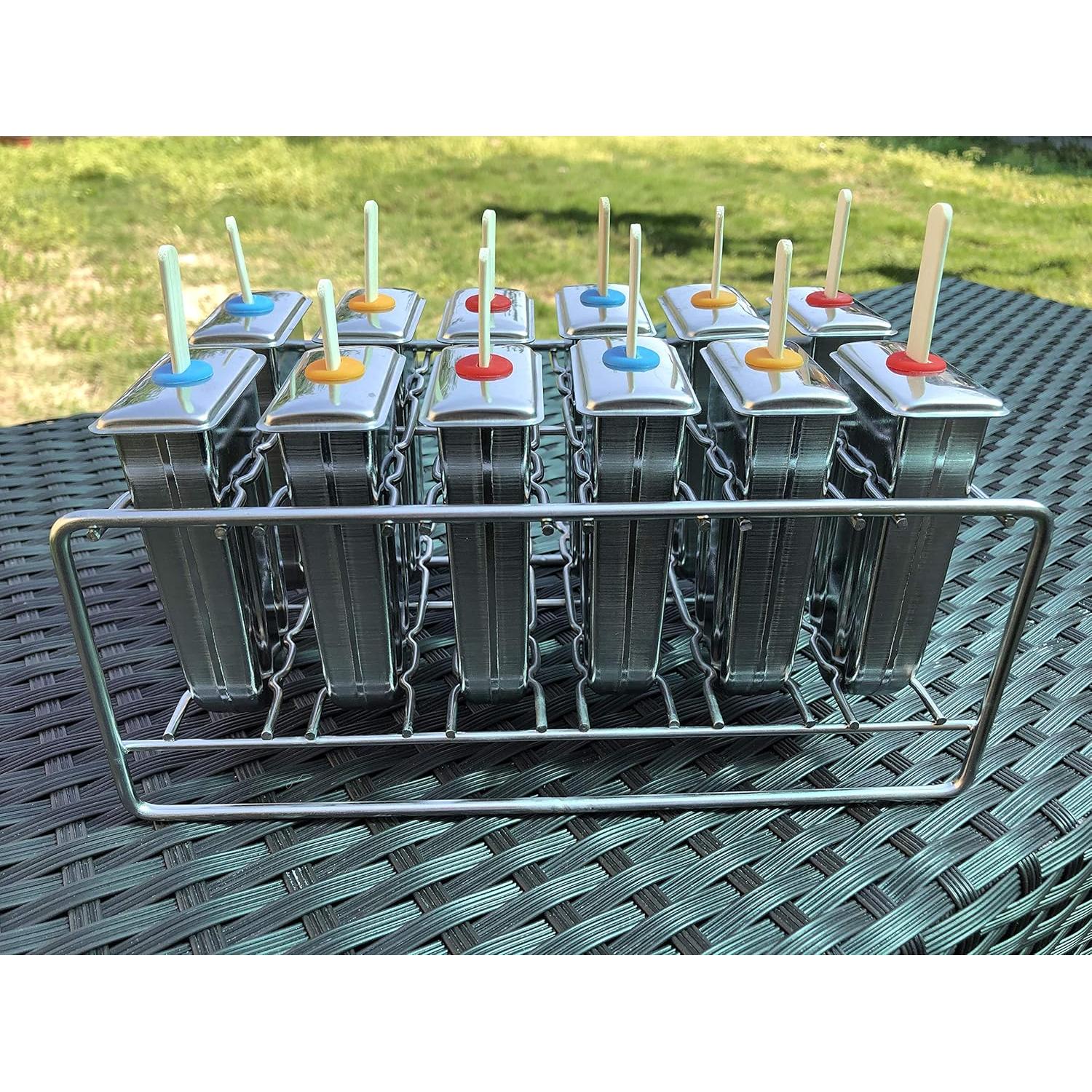 Molde de Paletas de Acero Inoxidable Pizety 12 Cavidades