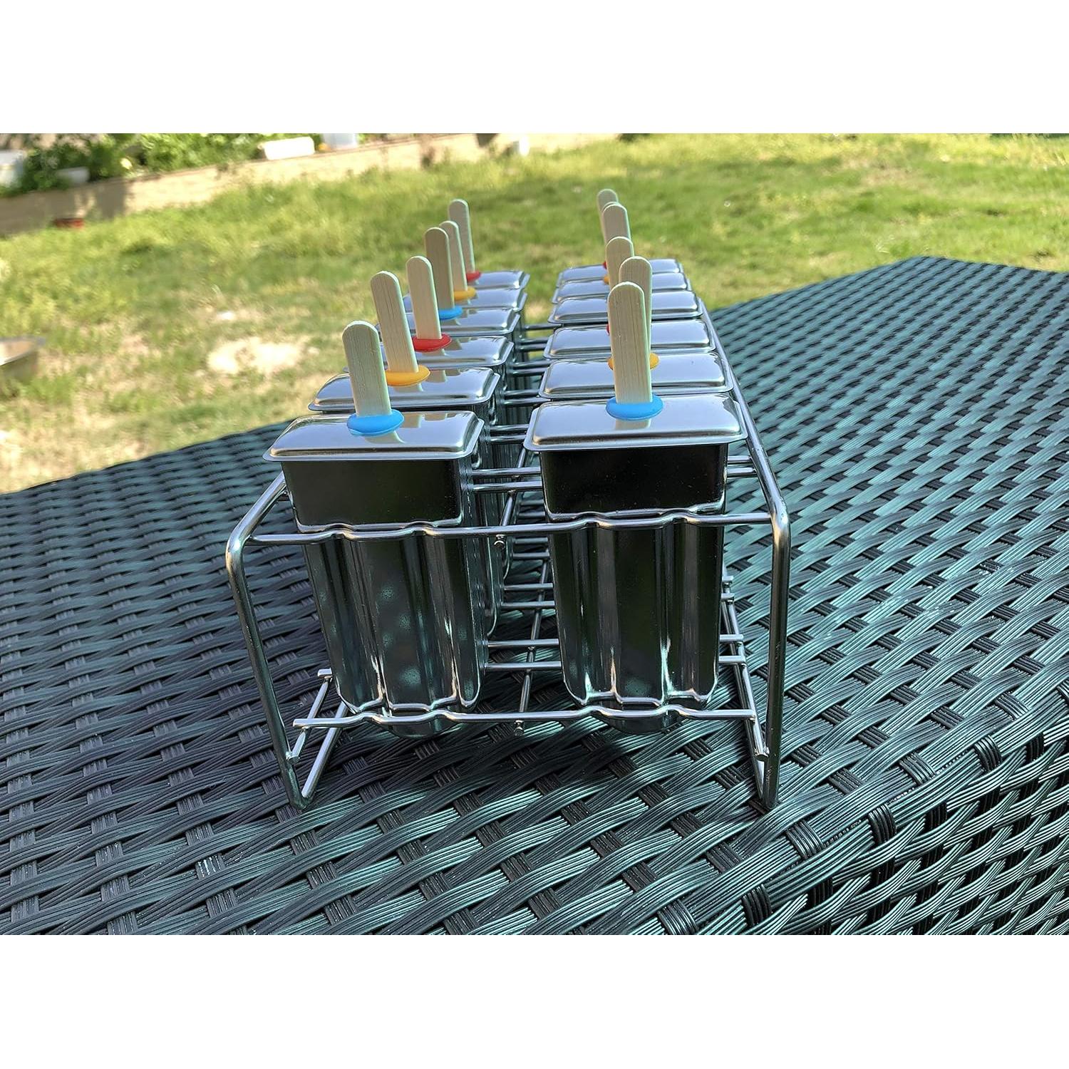 Molde de Paletas de Acero Inoxidable Pizety 12 Cavidades