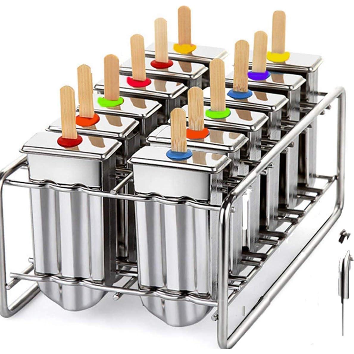 Molde de Paletas de Acero Inoxidable Pizety 12 Cavidades