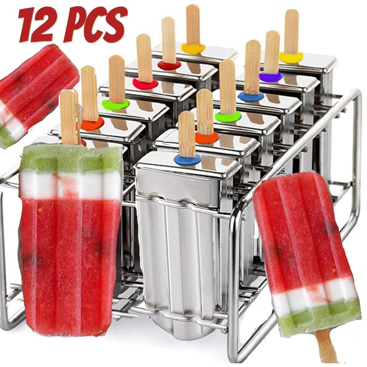 Molde de Paletas de Acero Inoxidable Pizety 12 Cavidades
