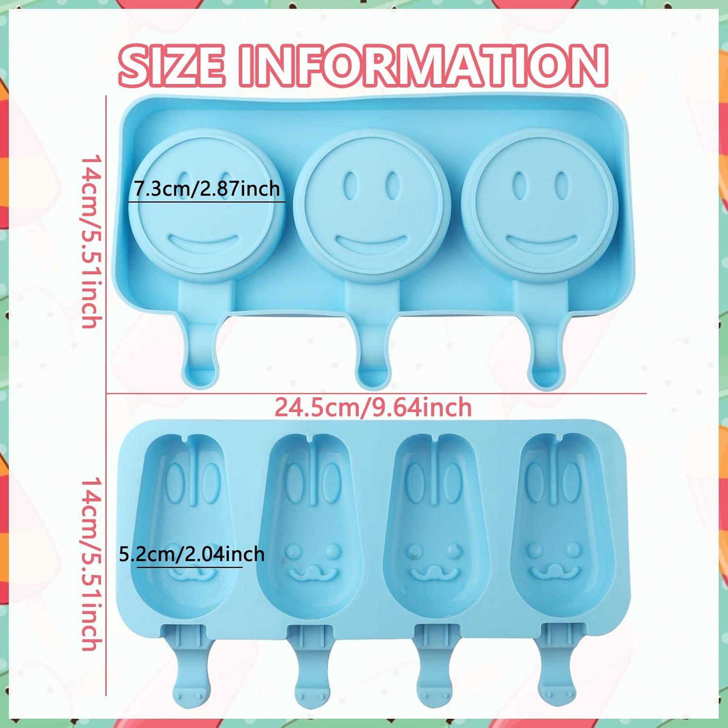 Moldes de Silicona para Helado ICOCONG 2 Piezas Conejo 7 Cavidades