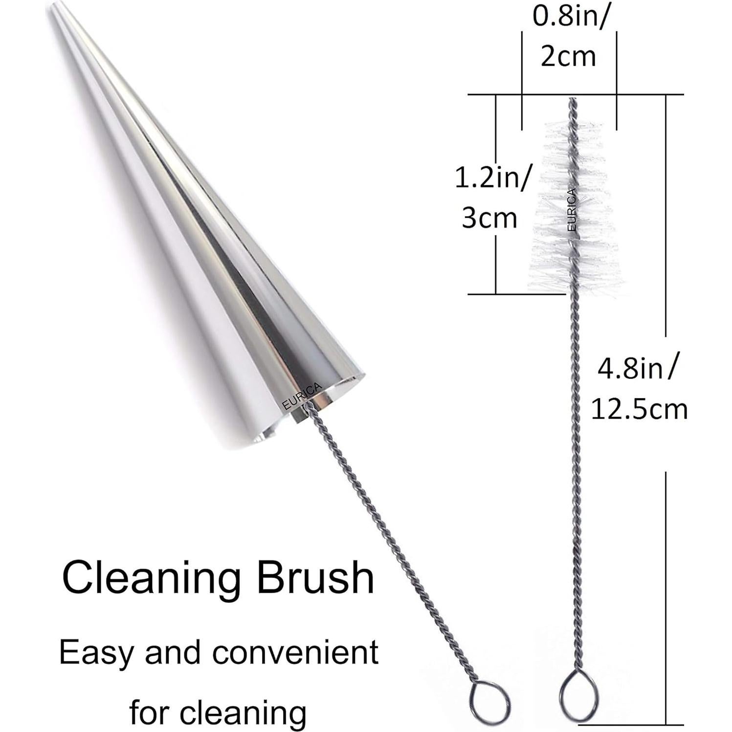 Moldes de Cuerno de Crema EUICAE 5" Acero Inoxidable 16 Pzas