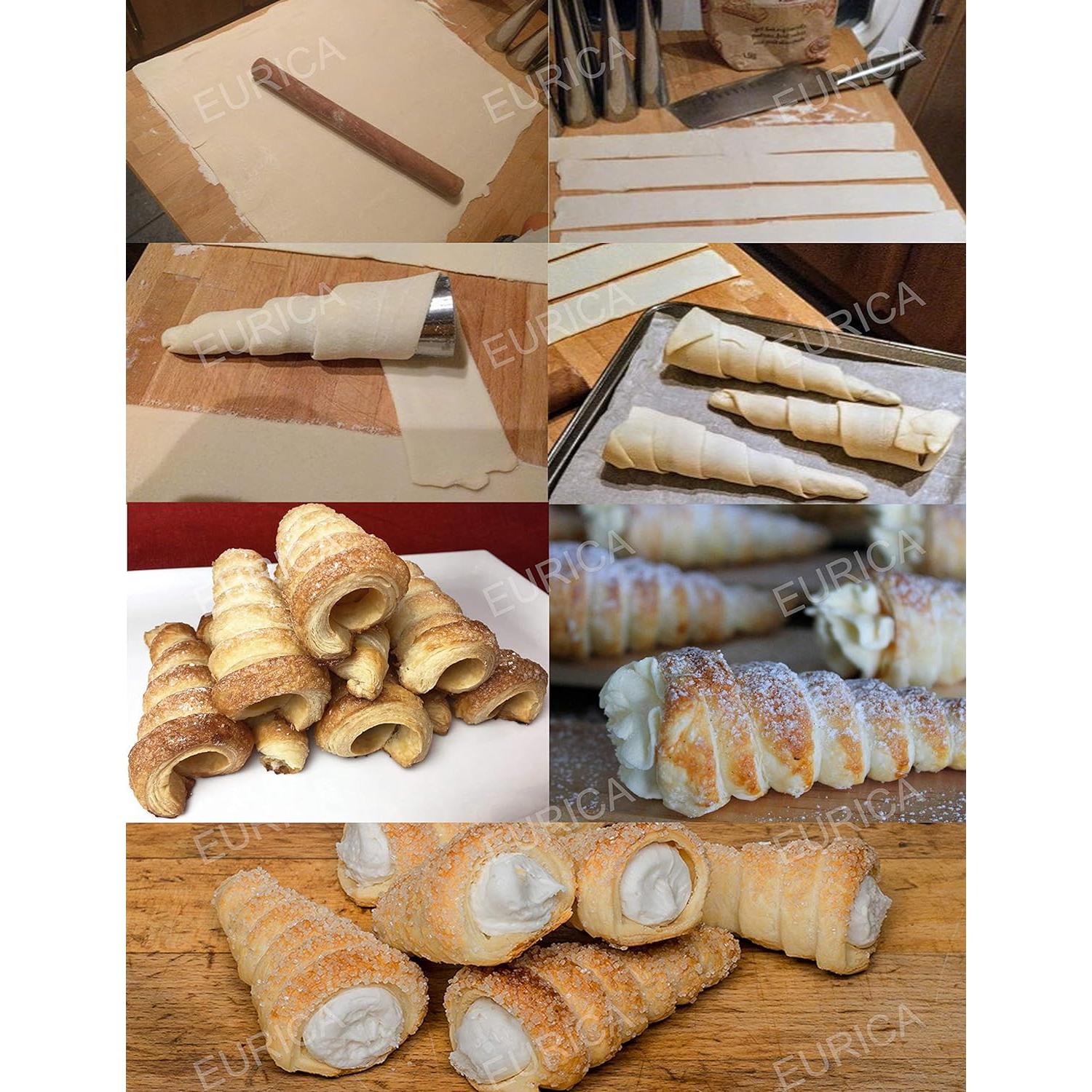 Moldes de Cuerno de Crema EUICAE 5" Acero Inoxidable 16 Pzas