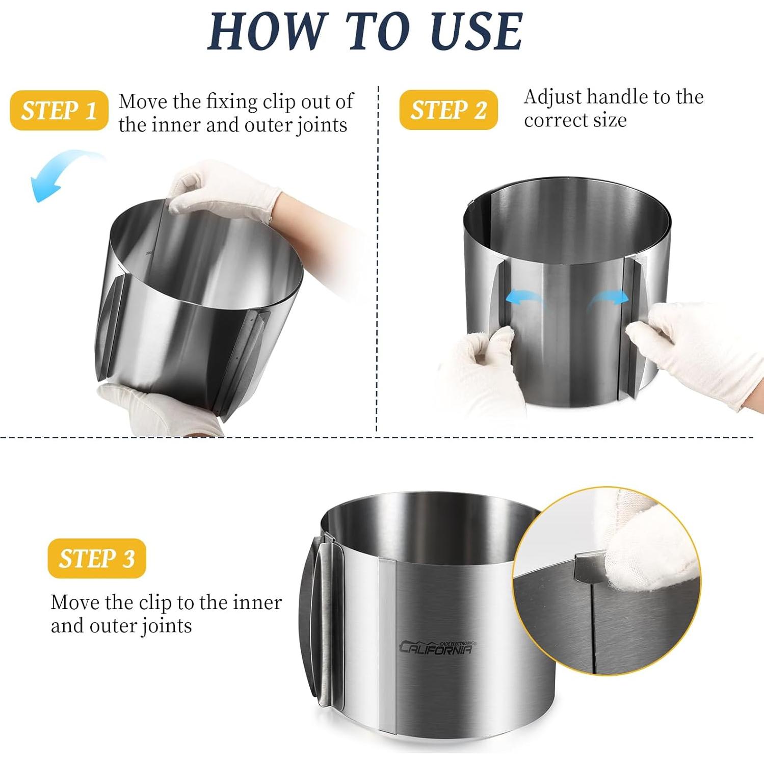 Molde Ajustable para Torta de Acero Inoxidable 30,48 cm