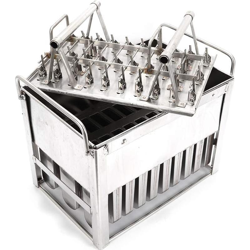 30PCS Stainless Steel Ice Cream Pop Molds Frozen Popsicle Maker Lolly Mould Ice Cream Stick Holder + Cleaning Brush