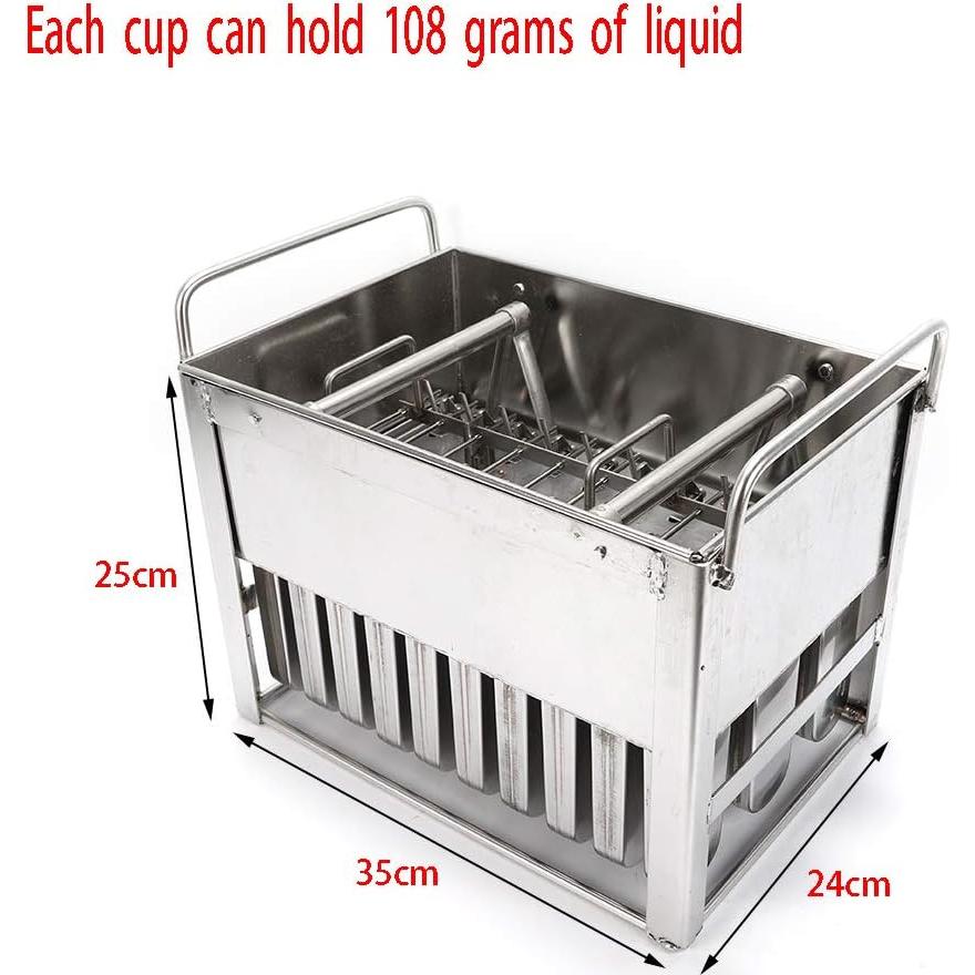 30PCS Stainless Steel Ice Cream Pop Molds Frozen Popsicle Maker Lolly Mould Ice Cream Stick Holder + Cleaning Brush