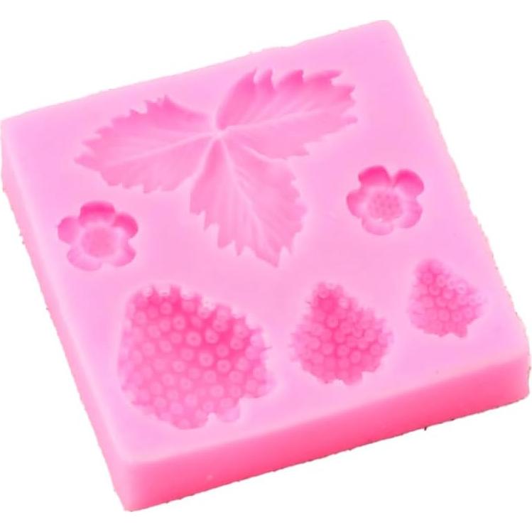 Molde de Silicona 3D Seedomes Fresas y Flores 2 Pcs