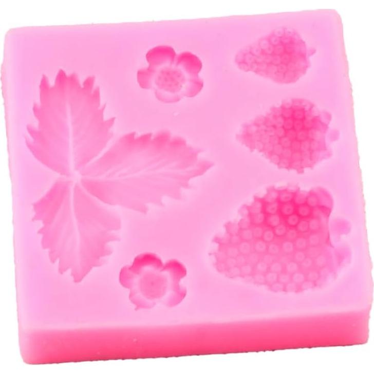 Molde de Silicona 3D Seedomes Fresas y Flores 2 Pcs