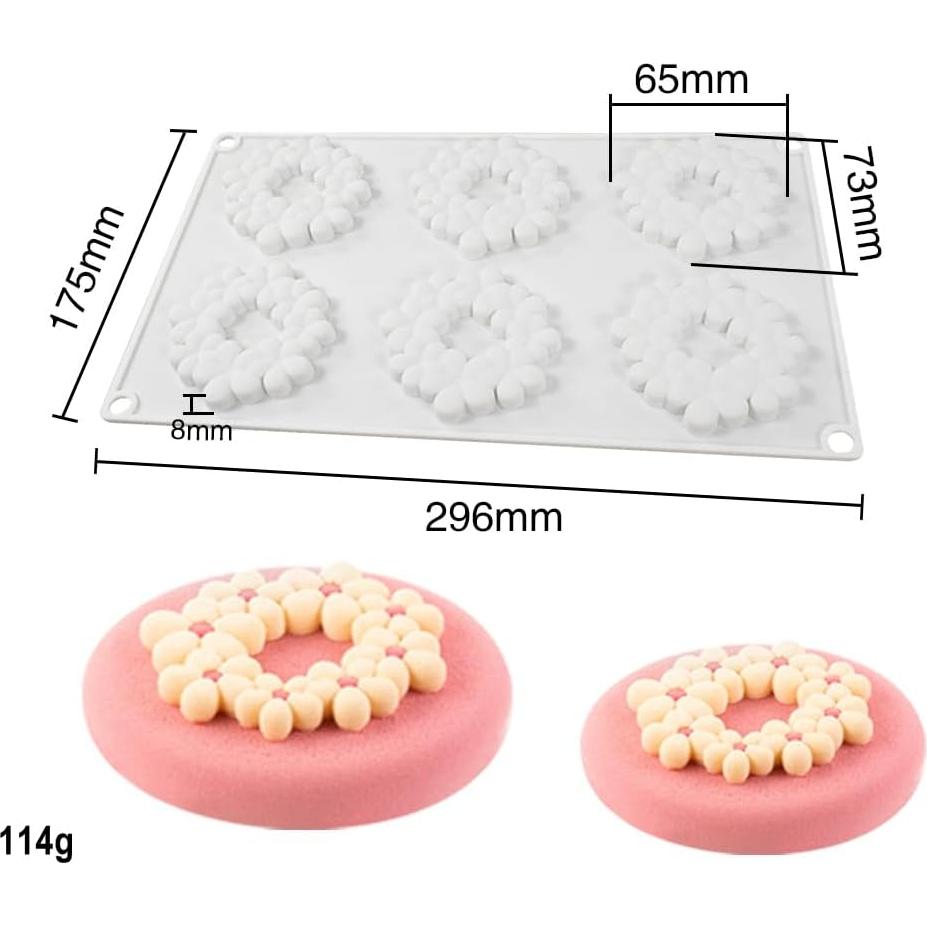 Molde de Silicona 3D Flor 6 Cavidades Mostsom 30x17.8 cm