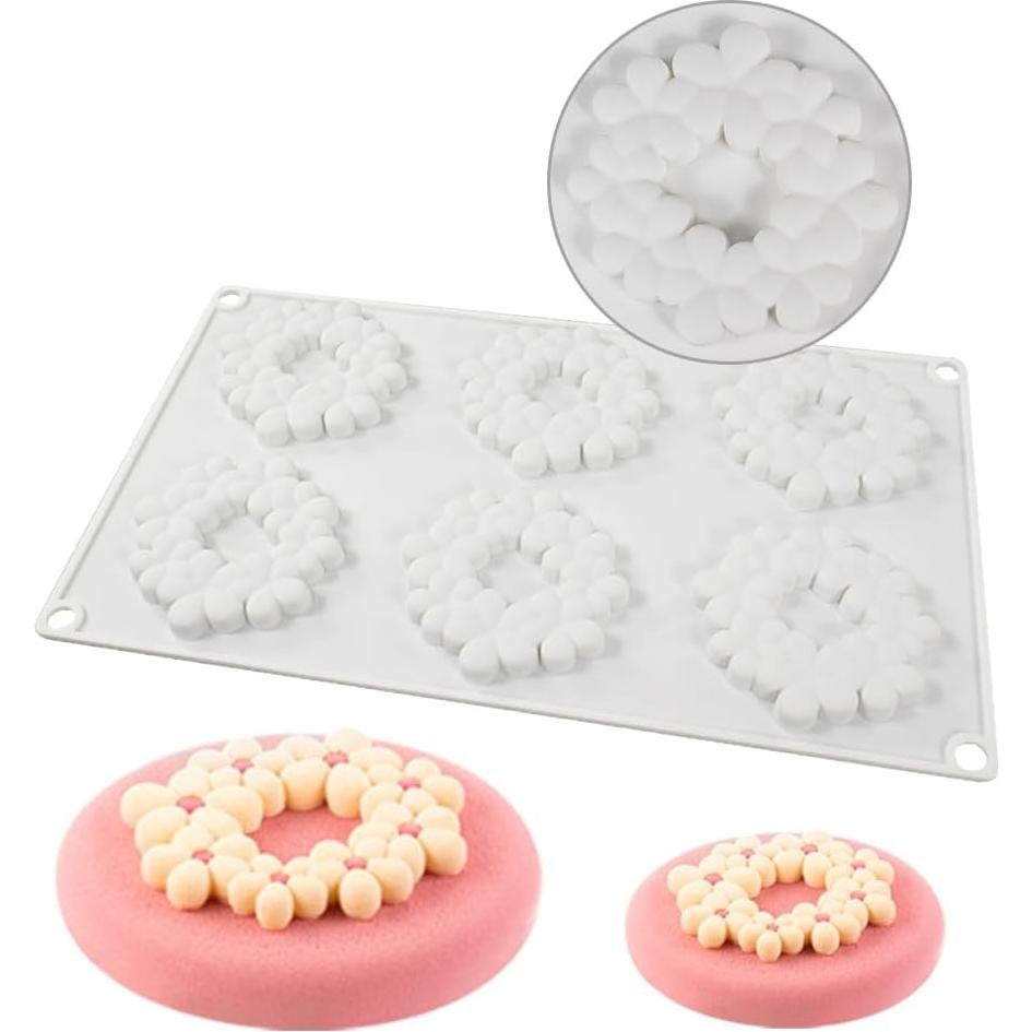 Molde de Silicona 3D Flor 6 Cavidades Mostsom 30x17.8 cm