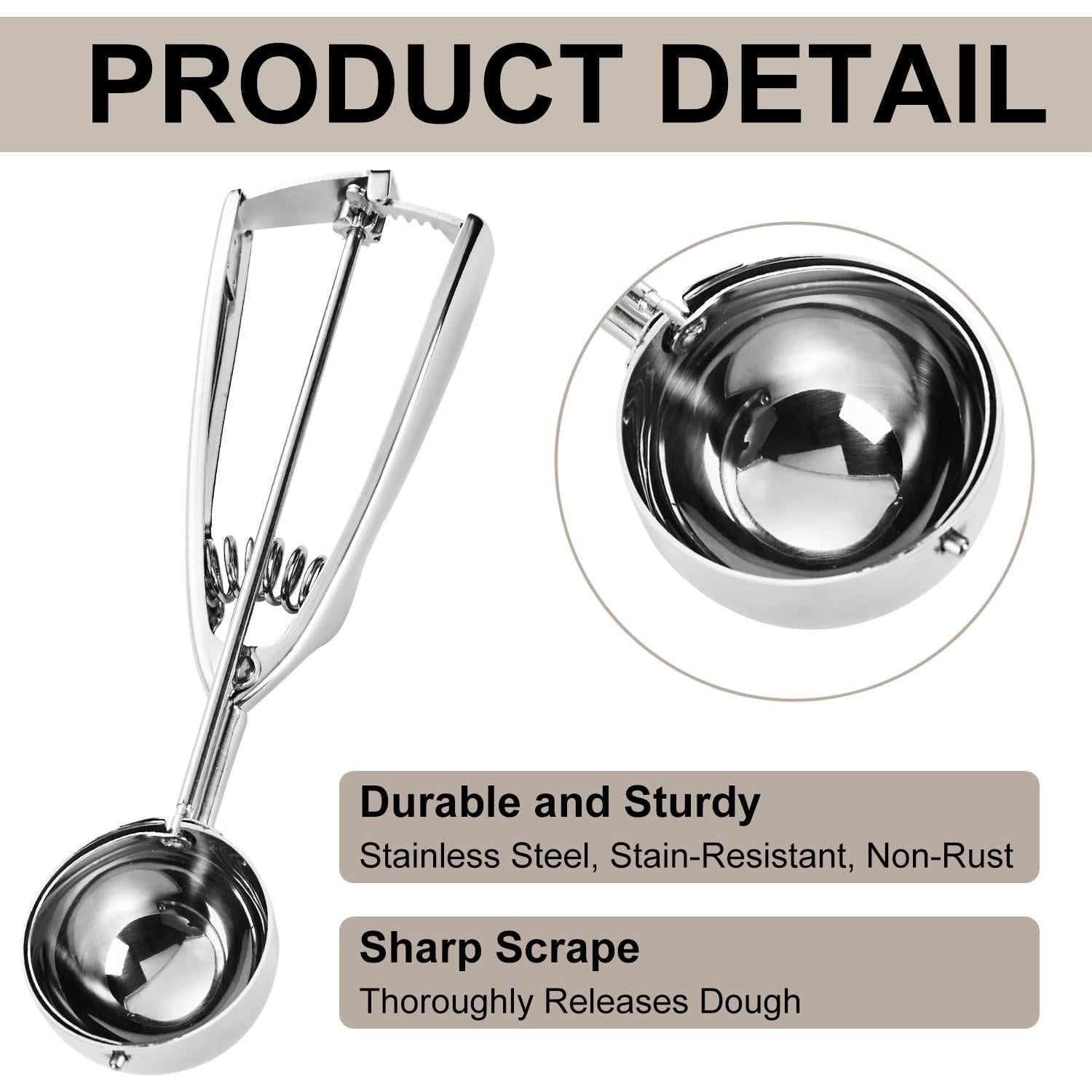 Juego de cucharas para galletas JUNADAEL 3 tamaños acero inoxidable