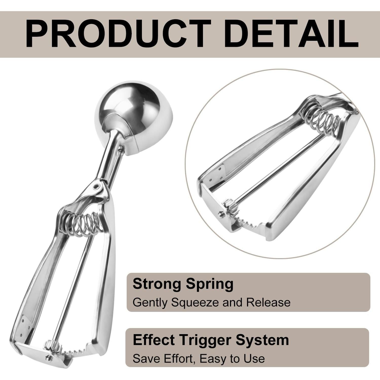 Juego de cucharas para galletas JUNADAEL 3 tamaños acero inoxidable