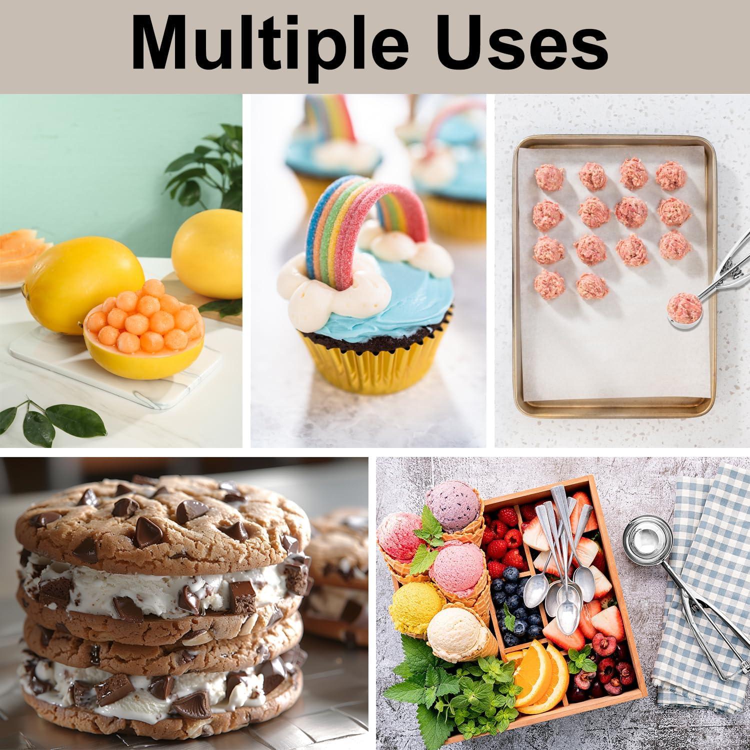 Juego de cucharas para galletas JUNADAEL 3 tamaños acero inoxidable