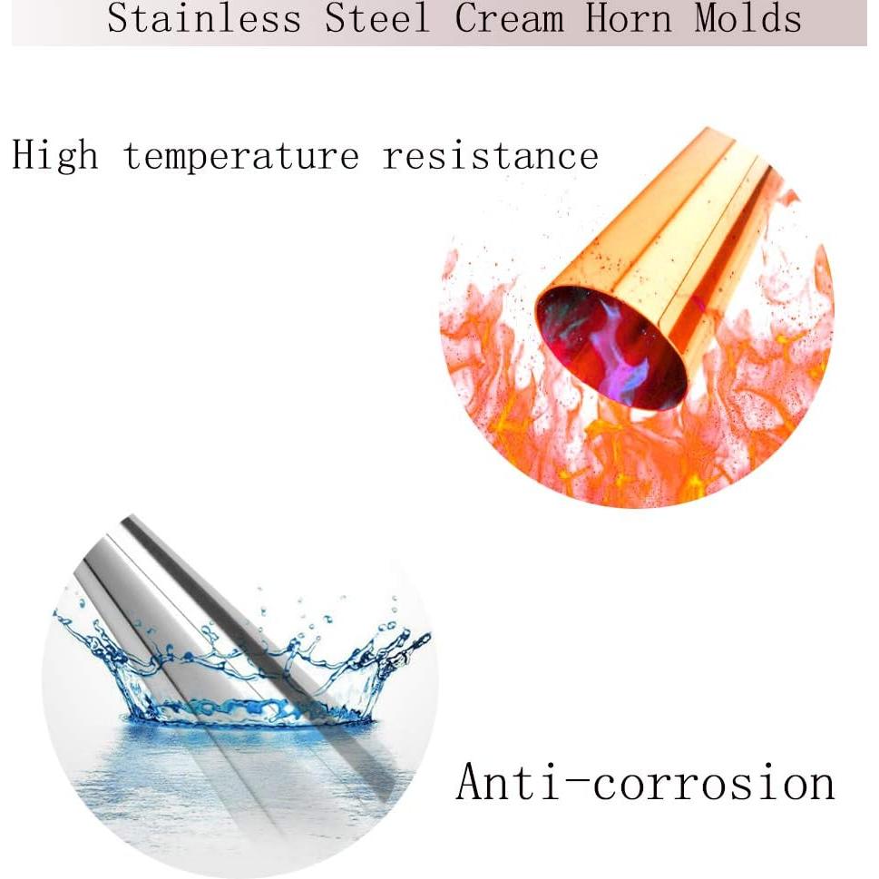 Moldes de Cuerno de Crema Tinfol 20 Piezas Acero Inoxidable