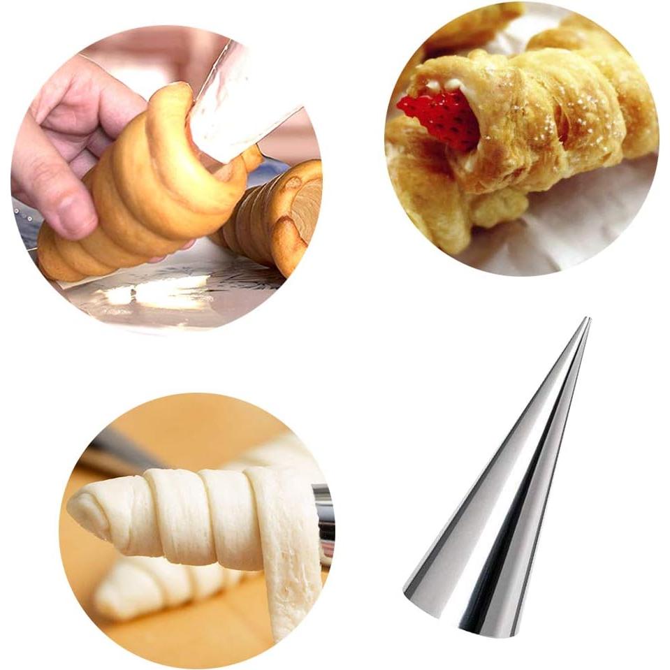 Moldes de Cuerno de Crema Tinfol 20 Piezas Acero Inoxidable