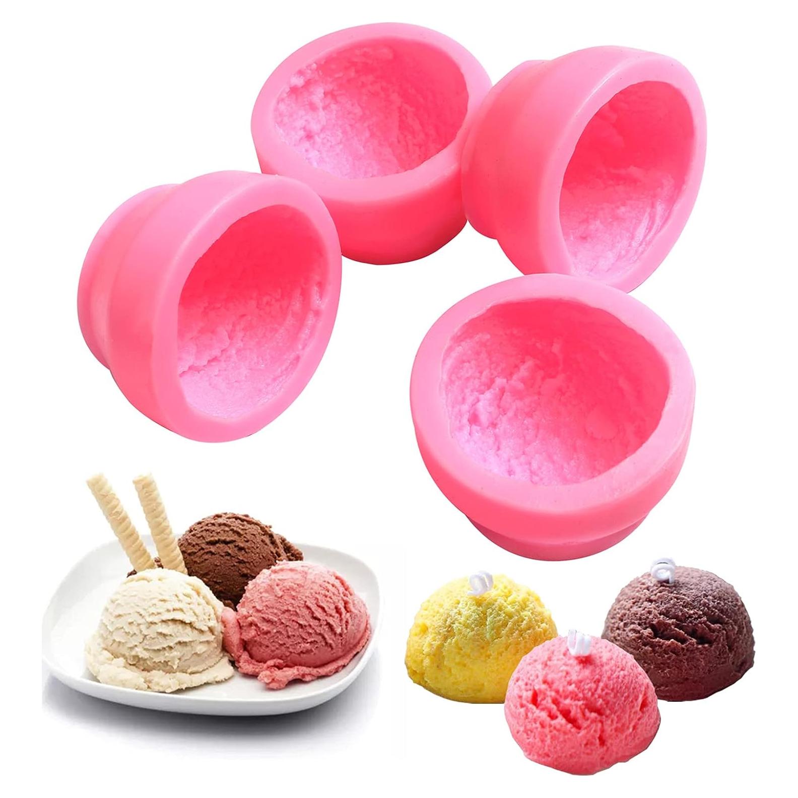 Moldes de Silicona 3D para Helado JAMCARI - 4 Piezas Rosa