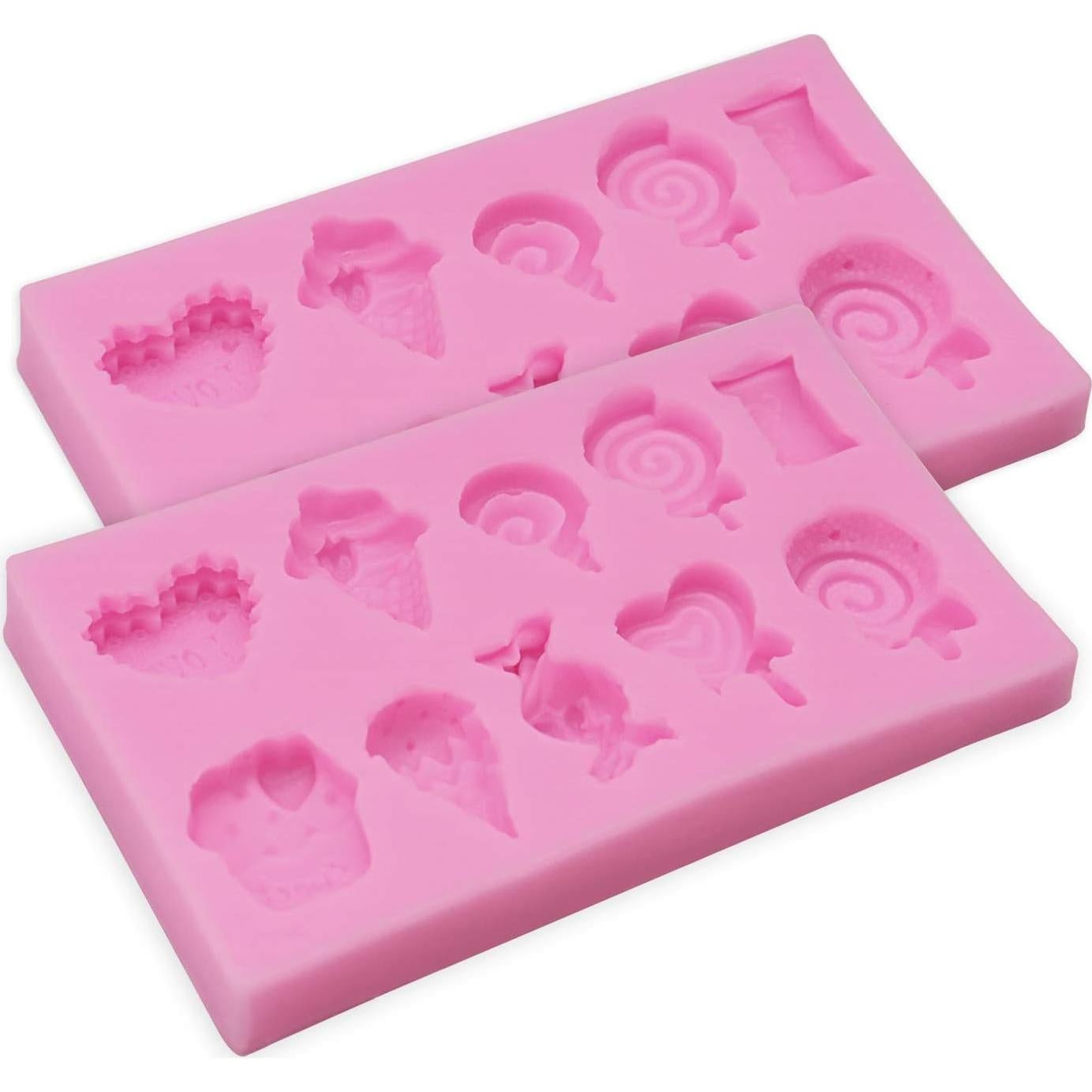 Moldes de Silicona HENGKE 2 Pcs Helado y Caramelo