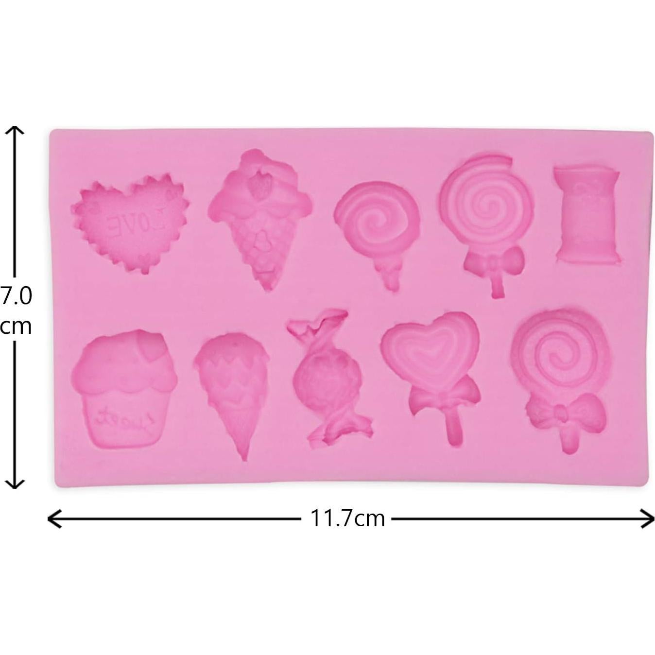 Moldes de Silicona HENGKE 2 Pcs Helado y Caramelo