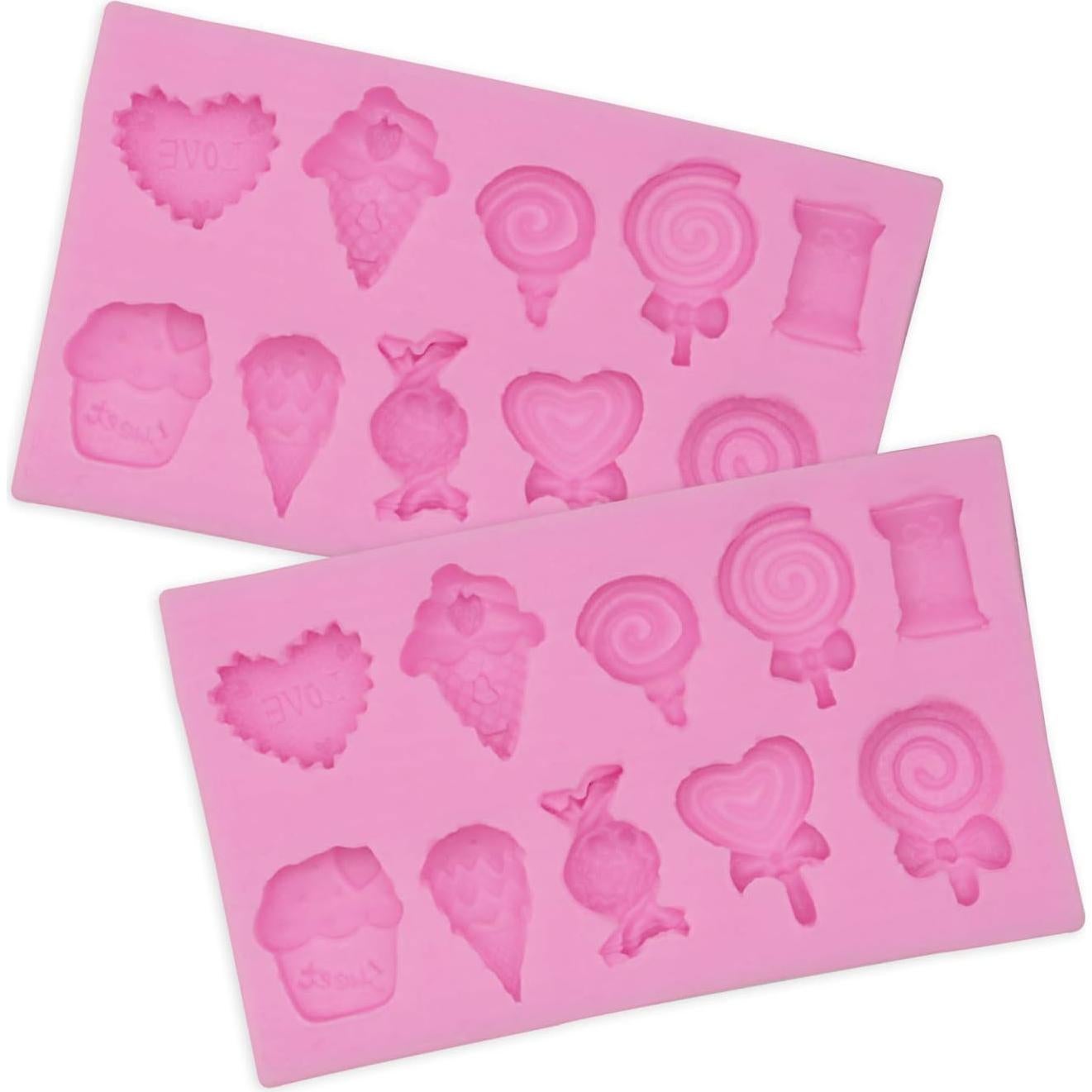 Moldes de Silicona HENGKE 2 Pcs Helado y Caramelo